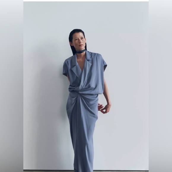 Zara Dresses & Skirts - ZARA Satin Effect Wrap Dress.